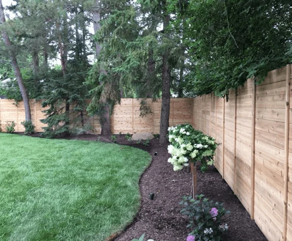 Wooden privacy fence